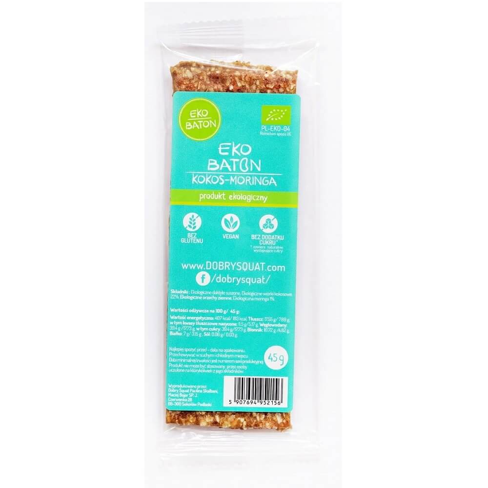 Barre Moringa coco BIO 45 g - BON SQUAT