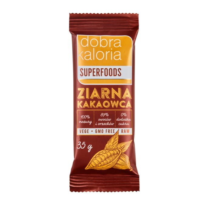 Barre aux fruits de fèves de cacao sans sucre 35g GOOD KALORIA