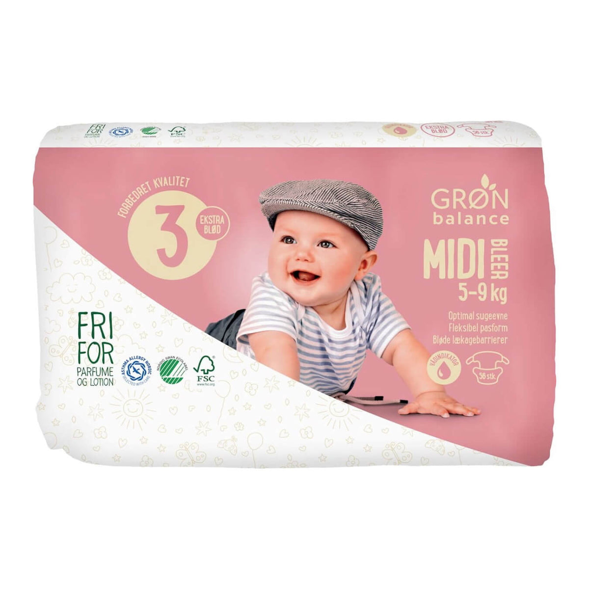 Couches Midi 5 - 9 kg (56 pièces) - GRON BALANCE