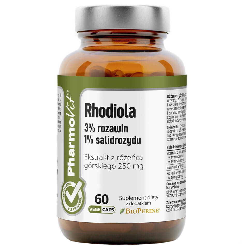 Rhodiola 3% rosavines 1% salidroside Extrait de Rhodiola rosea 250 MG 60 gélules PHARMOVIT