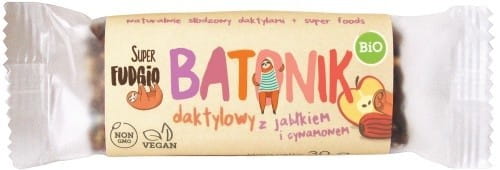 Barre aux dattes pomme et cannelle BIO 30g SUPER FUDGIO