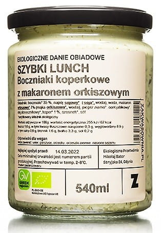 Plat de pleurotes aux nouilles d'épeautre et aneth BIO 540 ml - ZAKWASOWNIA