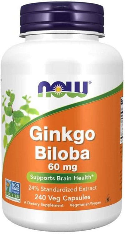 Ginkgo biloba extrait de ginkgo japonais 60 mg 240 gélules NOW FOODS