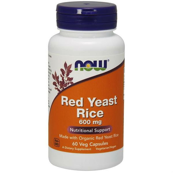 Levure de riz rouge 600 mg 60 gélules NOW FOODS