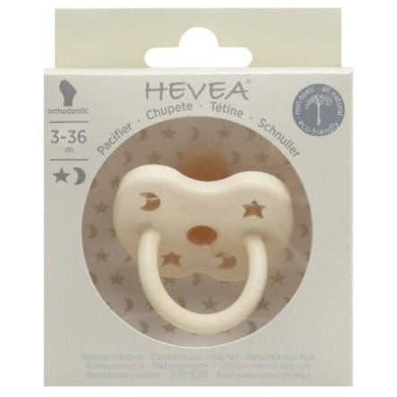 Tétine caoutchouc blanc orthodontique 3 - 36 mois - HEVEA