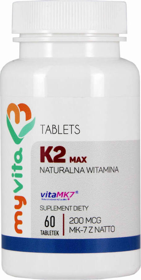 Vitamine K2 MK - 7 K2 MK7 max 200mcg avec natto K2MK7 60 comprimés MYVITA