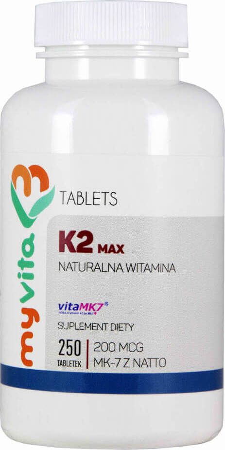 Vitamine K2 MK - 7 K2 MK7 max 200mcg avec natto K2MK7 250 comprimés MYVITA