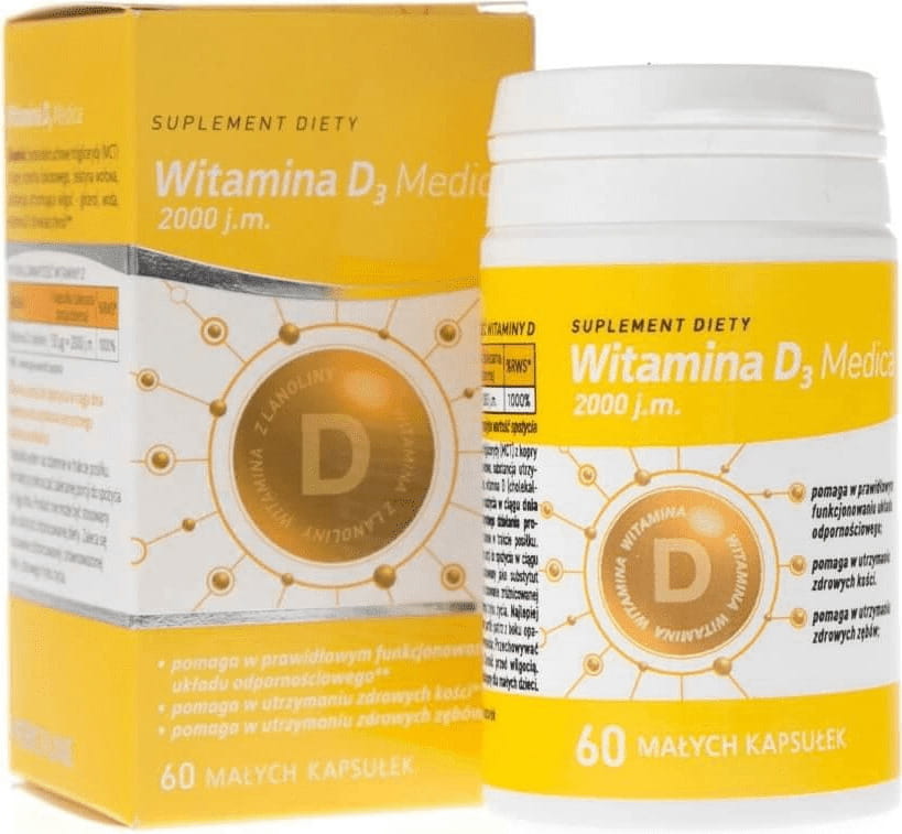 Vitamine D3 D - 3 2000 UI 60 gélules MEDICALINE