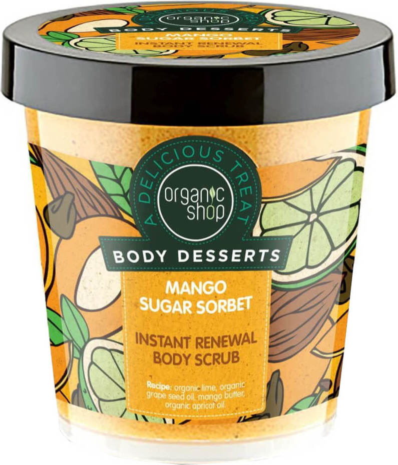 Gommage corps sorbet sucre mangue 450 ml - BOUTIQUE BIO