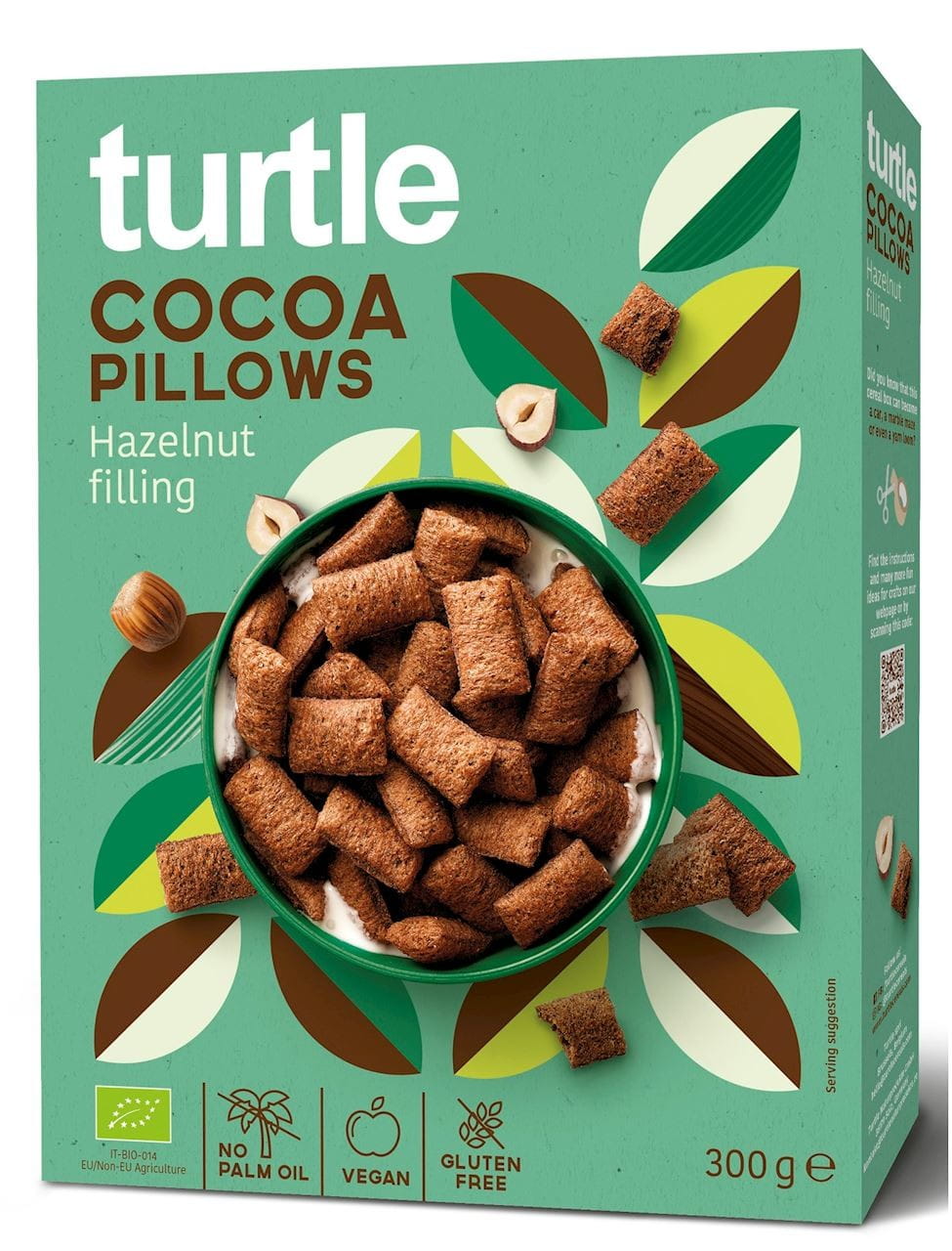 Coussins de riz fourrés noix-cacao sans gluten BIO 300 g - TURTLE