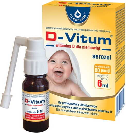 D - vitum vitamine D pour nourrissons aérosol D3 400 UI 73 portions 6 ml OLEOFARM