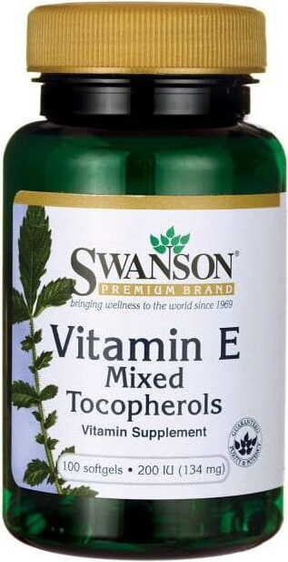 Vitamine E 400 et mélange de tocophérols, vitamine E tocophérols mixtes 100 gélules SWANSON