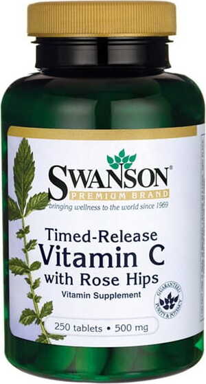 Vitamine C aux cynorrhodons 500 mg à libération prolongée Vitamine C aux cynorrhodons 250 comprimés de SWANSON