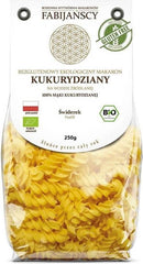 Pâtes (maïs), fusilli sans gluten BIO 250 g - FABIJAŃSCY