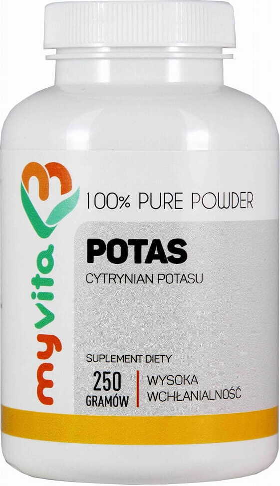 Poudre pure de citrate de potassium 100% potassium sans additifs 250g MYVITA