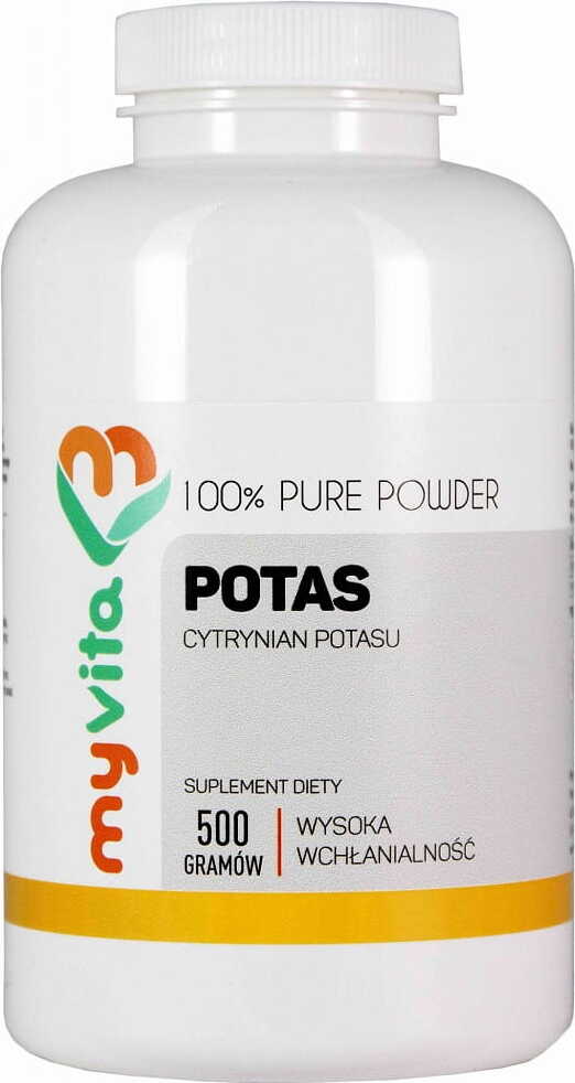 Poudre pure de citrate de potassium 100% potassium sans additifs 500g MYVITA