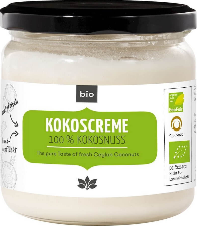 Crème de coco BIO sans gluten 350 g - COSMOVEDA