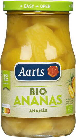 Morceaux d'ananas au sirop léger BIO 350 g - AARTS