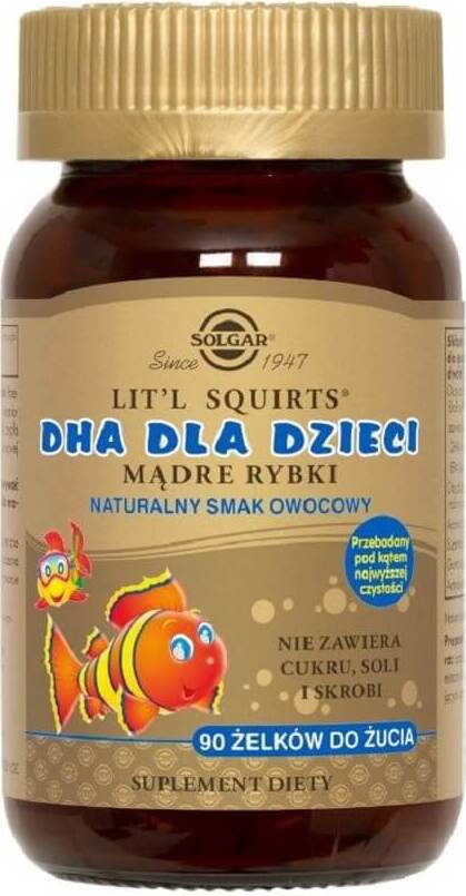 DHA pour enfants sage poisson arôme naturel de fruits 90 gommes à mâcher SOLGAR