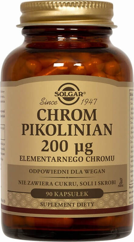 Picolinate de chrome 200 µg de chrome élémentaire 90 gélules SOLGAR