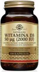 Vitamine D3 50 µg 2000iu 100 gélules SOLGAR