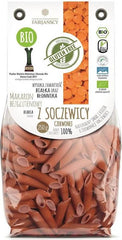 Pâtes de lentilles rouges, penne tube, sans gluten BIO 250 g FABIJAŃSCY