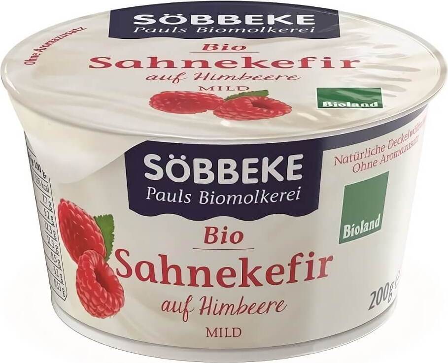 Crème kéfir aux framboises BIO 200 g - SOBBEKE