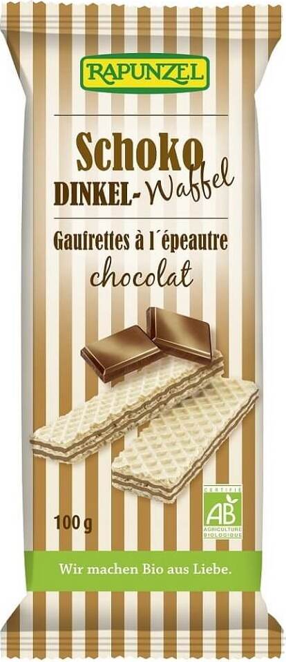 Gaufrettes à l'épeautre fourrées au cacao BIO 100 g - RAIPONCE