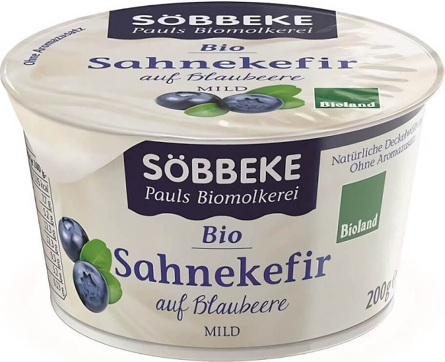 Crème kéfir aux myrtilles BIO 200 g - SOBBEKE