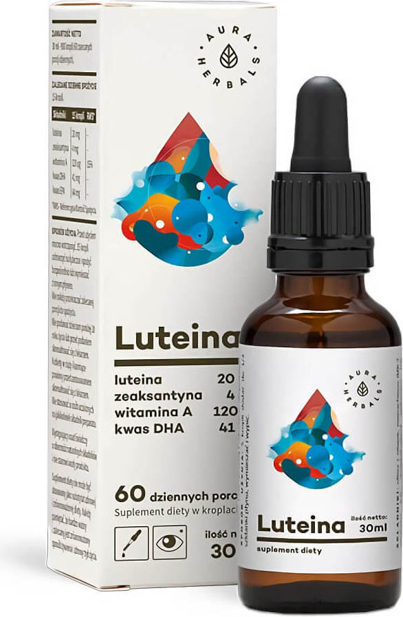 Lutéine + zéaxanthine + vitamine A + gouttes acides DHA 30ml AURA HERBALS