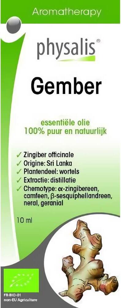 Huile essentielle de gembre (gingembre) BIO 10 ml - PHYSALIS