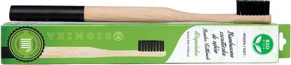 Brosse à dents bambou noir souple 1 pièce - BIOMIKA