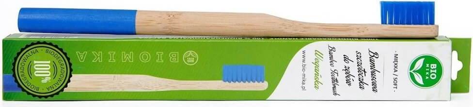 Brosse à dents bambou bleu doux 1 pièce - BIOMIKA