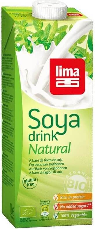 Boisson au soja sans gluten BIO 1000 ml - LIMA