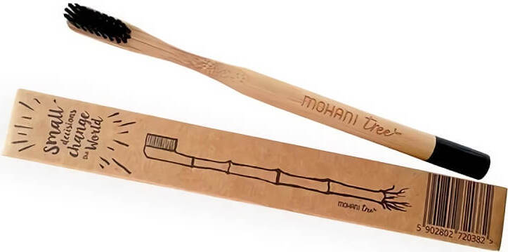 Brosse à dents en bambou à poils noirs moyens MOHANI