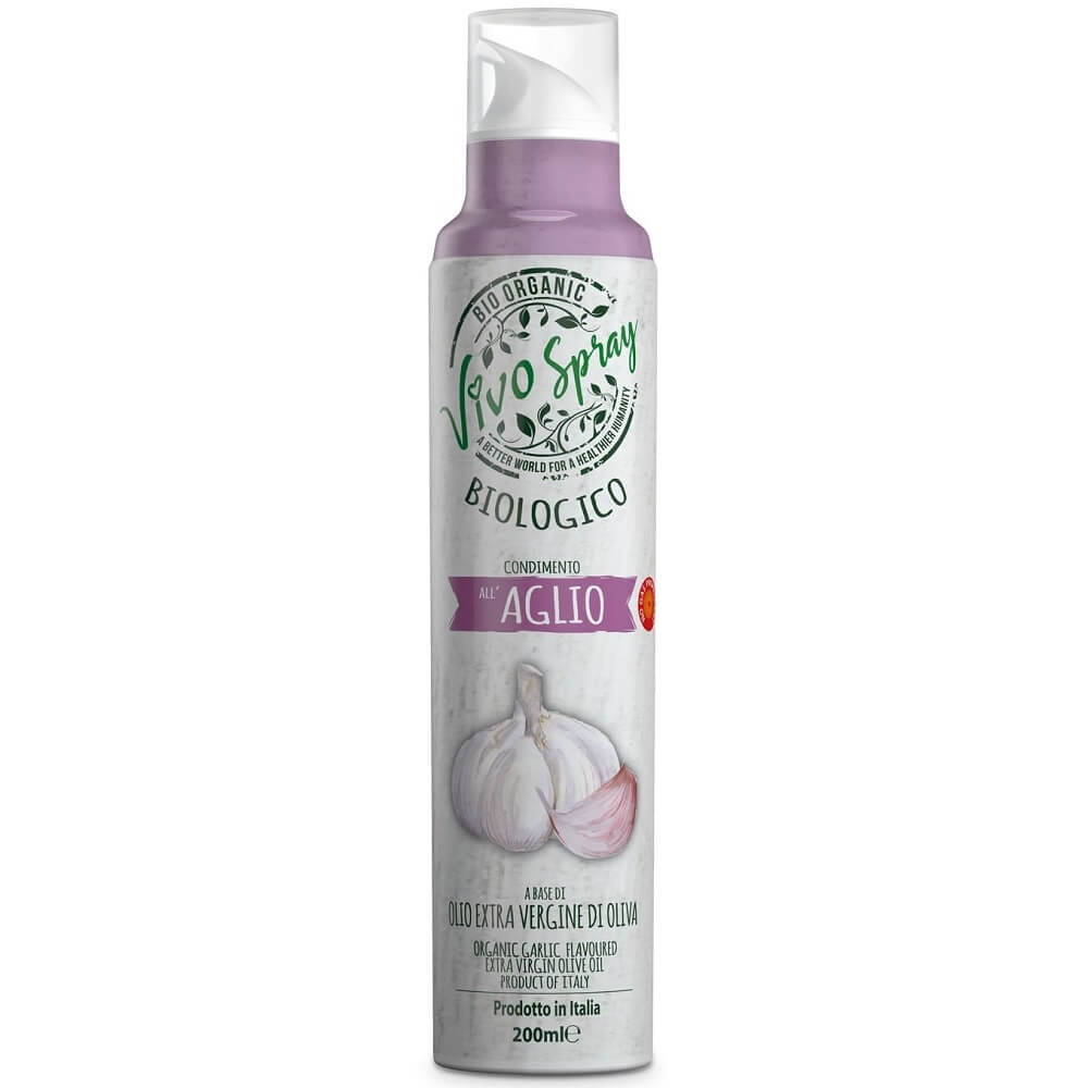 Huile d'olive extra vierge au goût d'ail BIO spray 200 ml - VIVO SPRAY