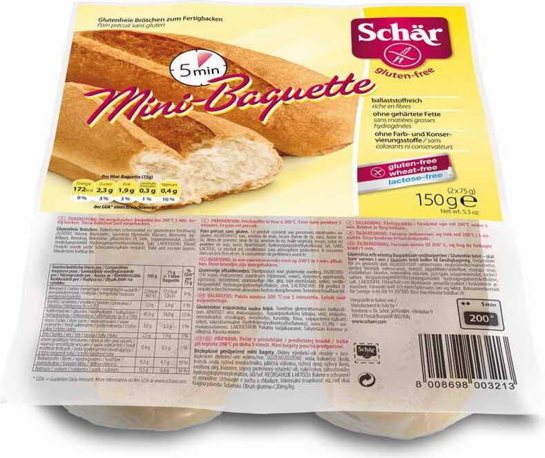 Mini baguettes baguette sans gluten pour la cuisson 150 g SCHÄR