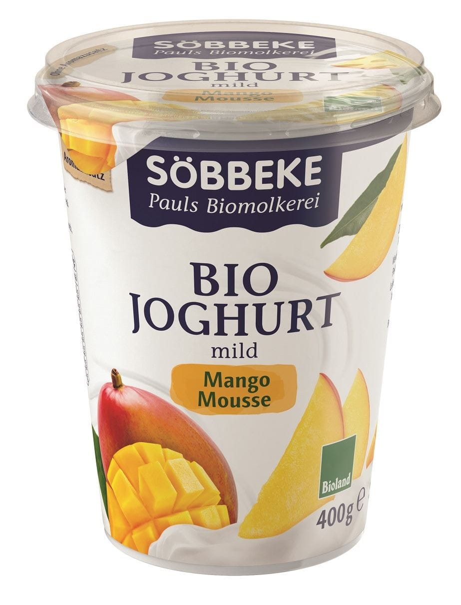 Yaourt à la mangue (38% de matière grasse) BIO 400 g - SOBBEKE