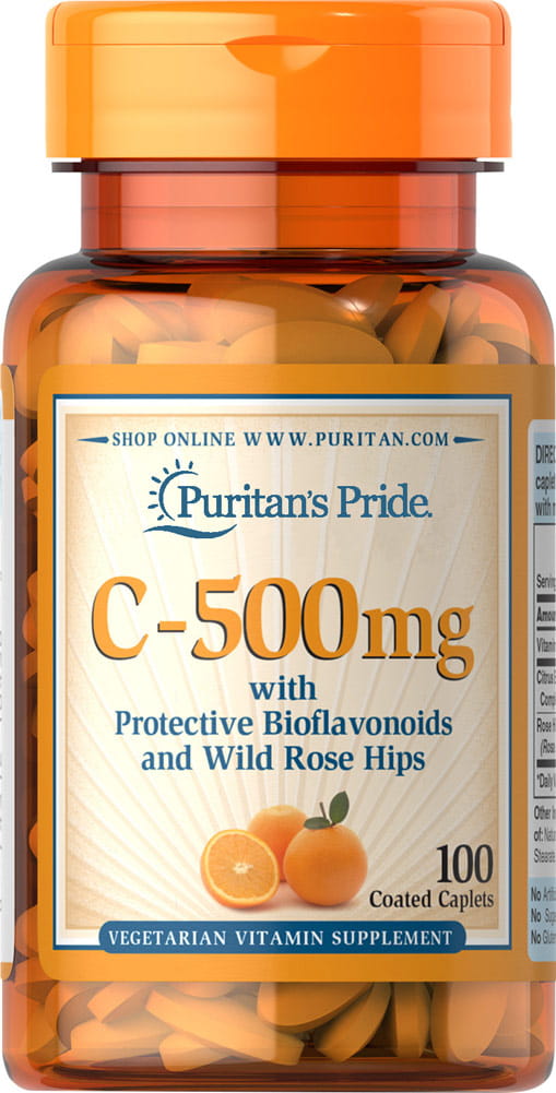 Vitamine C - 500mg L acide - Ascorbique 100 gélules PURITAN'S PRIDE