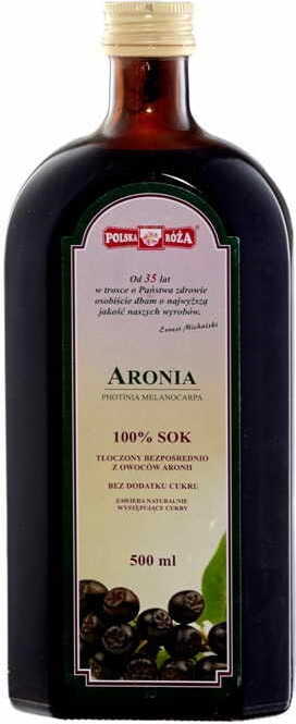 Jus d'Aronia 100% sans sucre 500 ml POLSKA RÓŻA