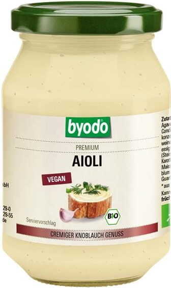 Mayonnaise aïoli vegan sans gluten BIO 250 ml BYODO