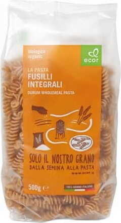 Pâtes fusilli à grains entiers BIO 500 g ECOR