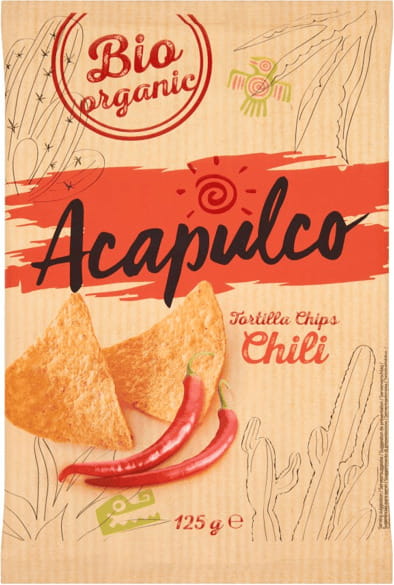 Nachos BIO saveur piment 125 g - ACAPULCO