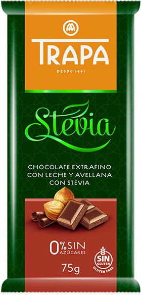 Chocolat au lait aux noisettes 75g - TRAPA