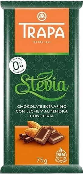 Chocolat au lait aux amandes 75g - TRAPA
