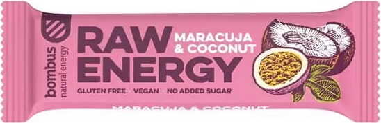 Raw Energy Fruit de la Passion Noix de Coco Sans Gluten 50 g BOMBUS