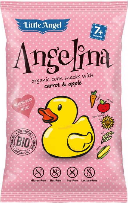 Chips de maïs mini angelina carotte et pomme dès 7 mois sans gluten BIO 30 g LITTLE ANGEL