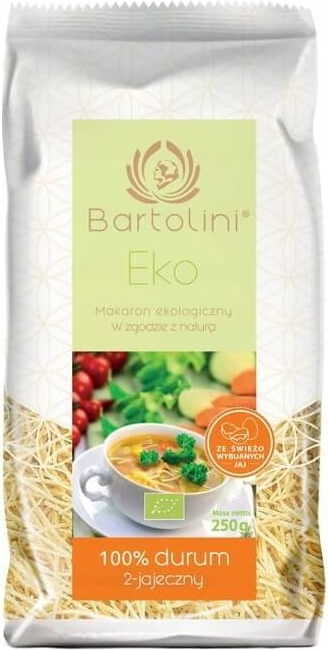 Pâtes de blé dur 2 - fines tranches d'oeuf BIO 250 g BARTOLINI