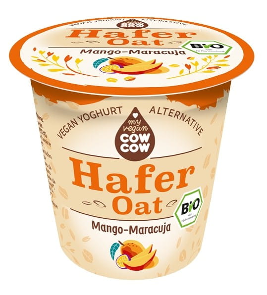 Produit d'avoine mangue - fruit de la passion BIO 150 g - COW COW