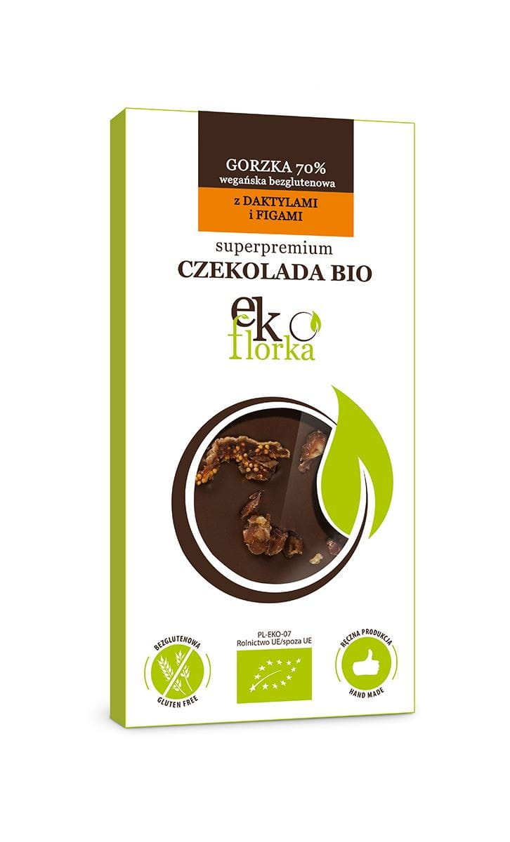 BIO BIO BIO 85 g chocolat amer premium sans gluten aux dattes et figues - EKOFLORKA